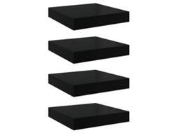 Prateleiras de Parede Suspensas 4 Pcs 23x23,5x3,8cm MDF Preto MAISON EXCLUSIVE