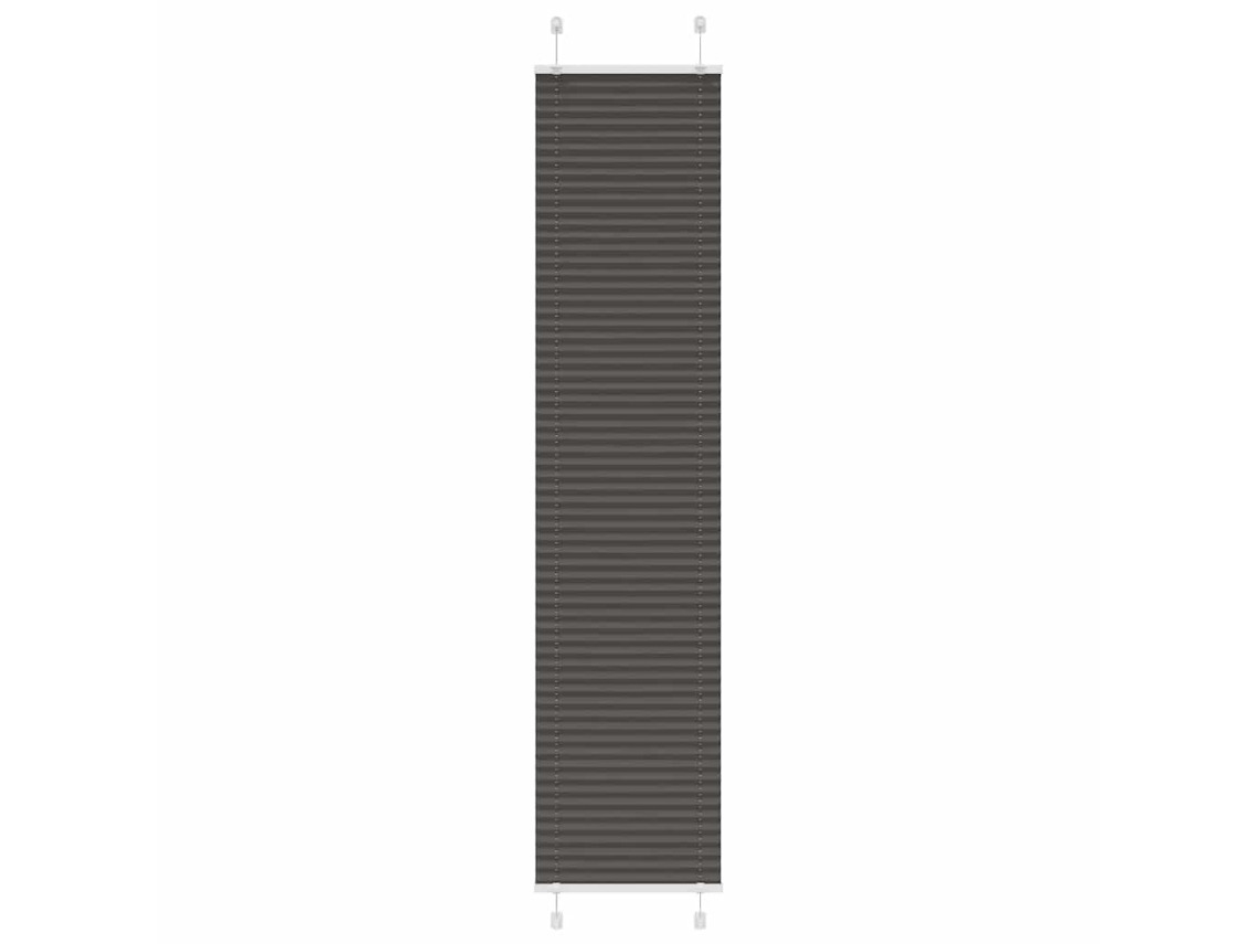 Vidaxl Preto Plissada Cega 45x200 Cm Largura Tecido 44,4 Cm Poliéster