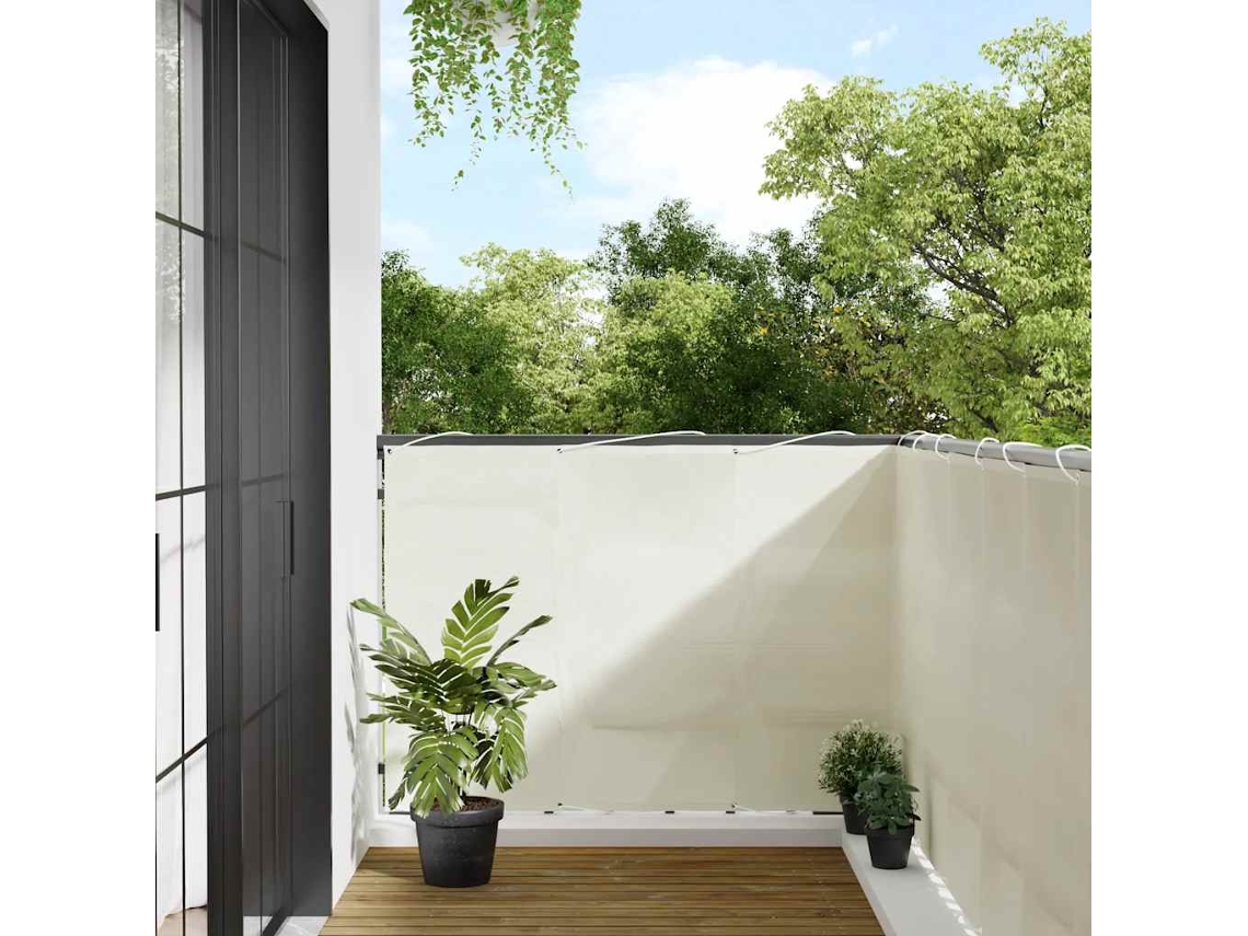 Vidaxl Tela De Varanda 120x700 Cm 100% Poliéster Oxford Creme