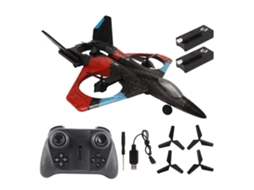 Avião De Controle Remoto Com Luz Led 2.4ghz Planador Super Para Presente Aniversário Meninos Meninas Vermelho Bateria Dupla
