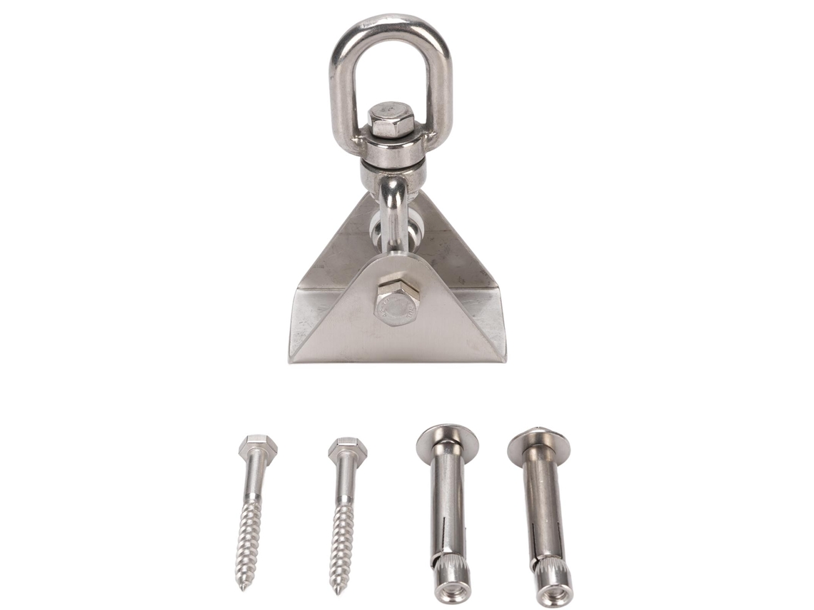 Kit Primerox de 3 Ganchos Balanço em Aço Inox, 1200 Lb, para Rede, Varanda, Jardim