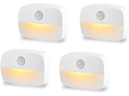 Pacote com 4 luzes com sensor de movimento interno, luz noturna com sensor de movimento, 3 Slowmoose