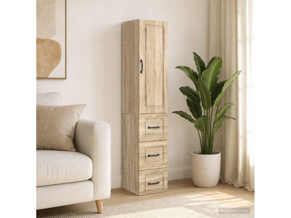 Vidaxl Conjunto De Gabinete 2 Unid. 33 X 34,5 X 87 Cm Carvalho Sonoma