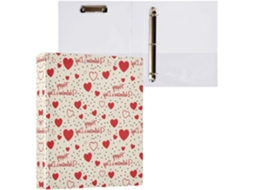 Pasta de 3 Argolas para Papel Tamanho Carta , Organizador Redondas com Prancheta, Suporte Pran (27,9 X 21,6 Cm)
