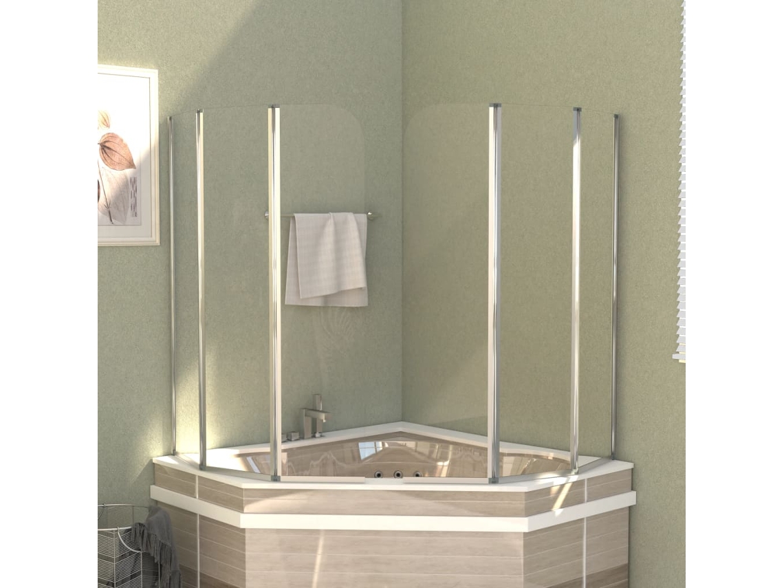Vidaxl Cabines De Duche 2 Pcs 104x130 Vidro Temperado Transparente