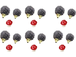 Kit de Decoração em Pvc com 18 Peças, Incluindo Figuras de Ouriço e Cogumelo, para Decoração de Micro Paisagens e CHABERLU