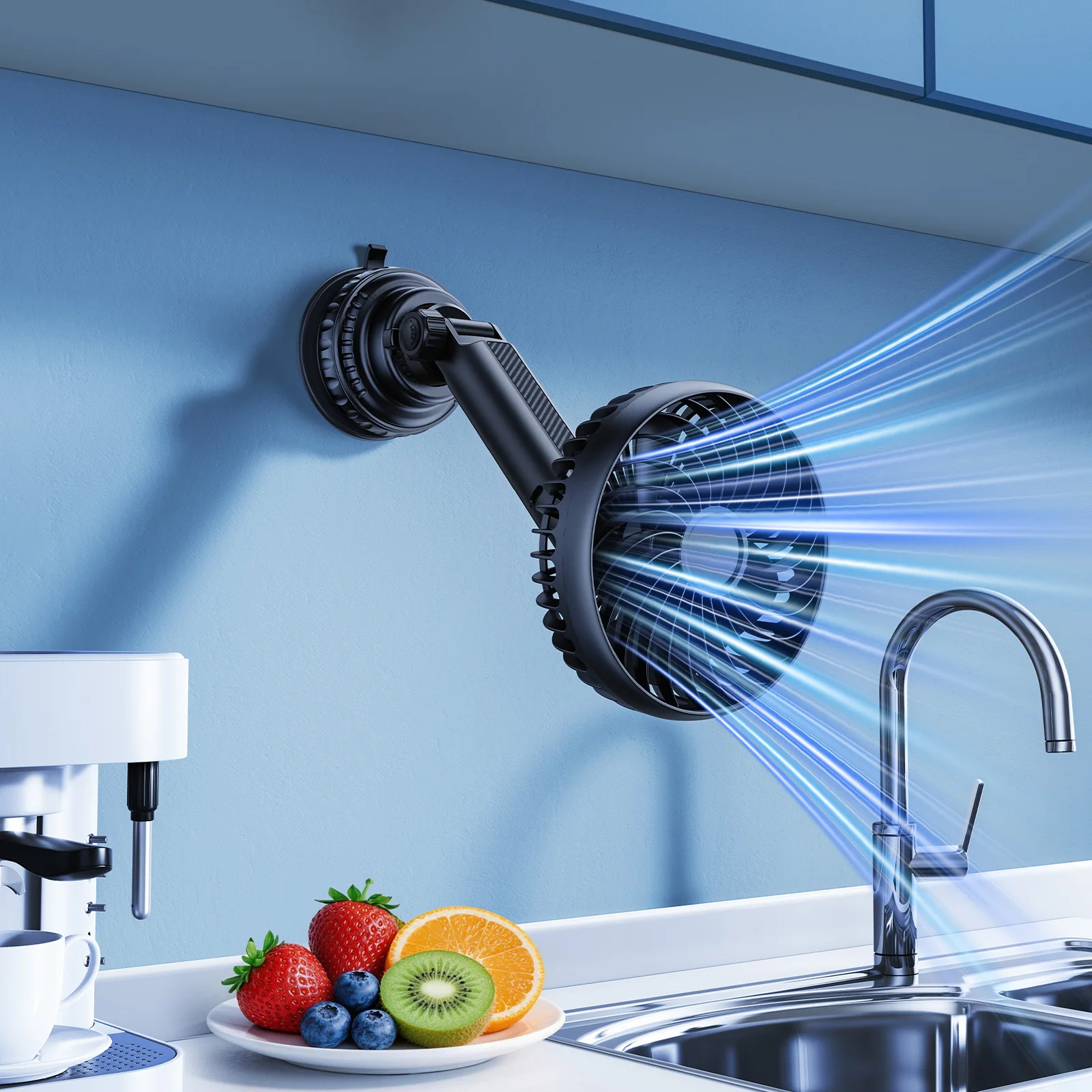 MDUG, ventilador de parede, 360°, 3 velocidades