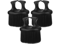 Conjunto De 3 Escovas Redondas Pretas Para Barba Angoily, Com Cerdas De Nylon E Cabo Abs Escova Desembaraçadora