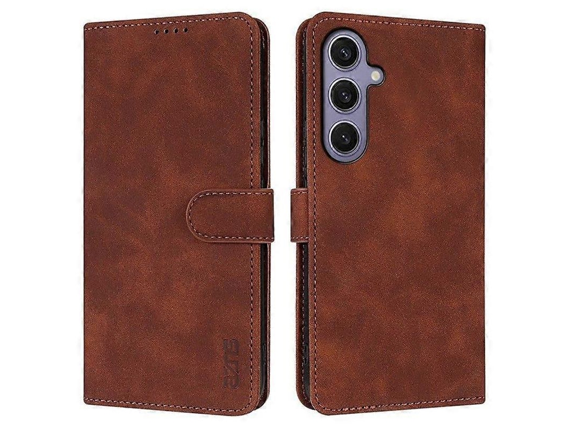 Capa Carteira de Couro Pu para Samsung Galaxy S25 com Suporte e Proteção de Câmera