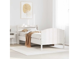 Vidaxl Cama Sem Colchão 75x190 Cm Madeira De Pinho Maciça Branco