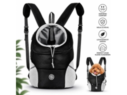 Mochila de Transporte para Cães e Gatos, Respirável com Tela, Guia de Segurança, Preta AQUAFORGE