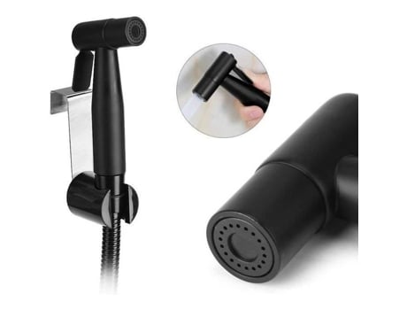 Duchinha De Wc - Shattaf - Kit Higiênico - Aço Inoxidável - Preto - Economia De Água