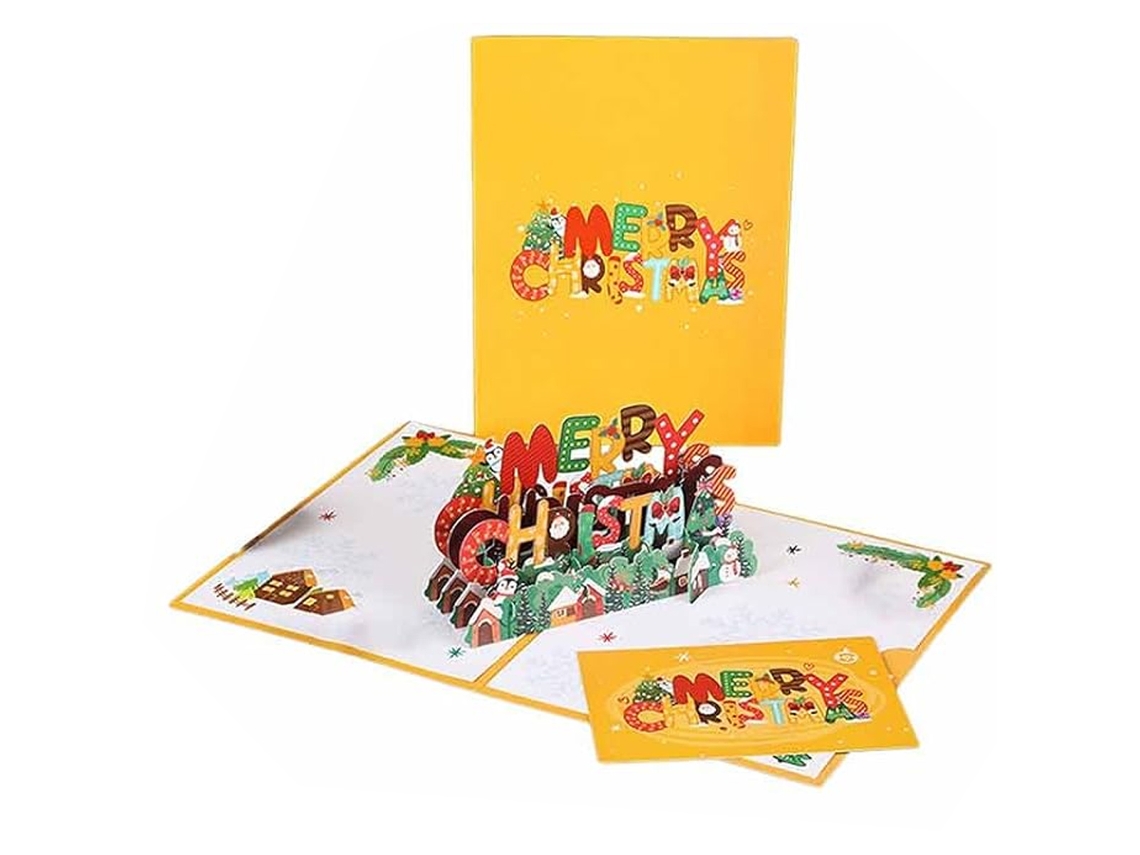 Conjunto de 1 Cartão Pop Up de Feliz Natal Cartão Festivo 3D NEVEANCE