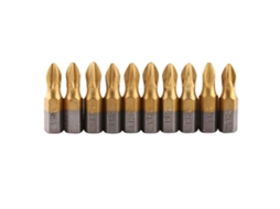 Conjunto De 10 Pontas De Parafusadeira Ph2 Com Cabo Hexagonal 1/4" S2 Magnética Antiderrapante 25mm
