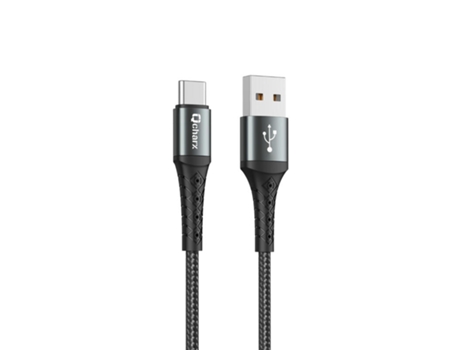 Cabo Qcharx Lyon Usb Tipo QCHAX Alumínio Preto