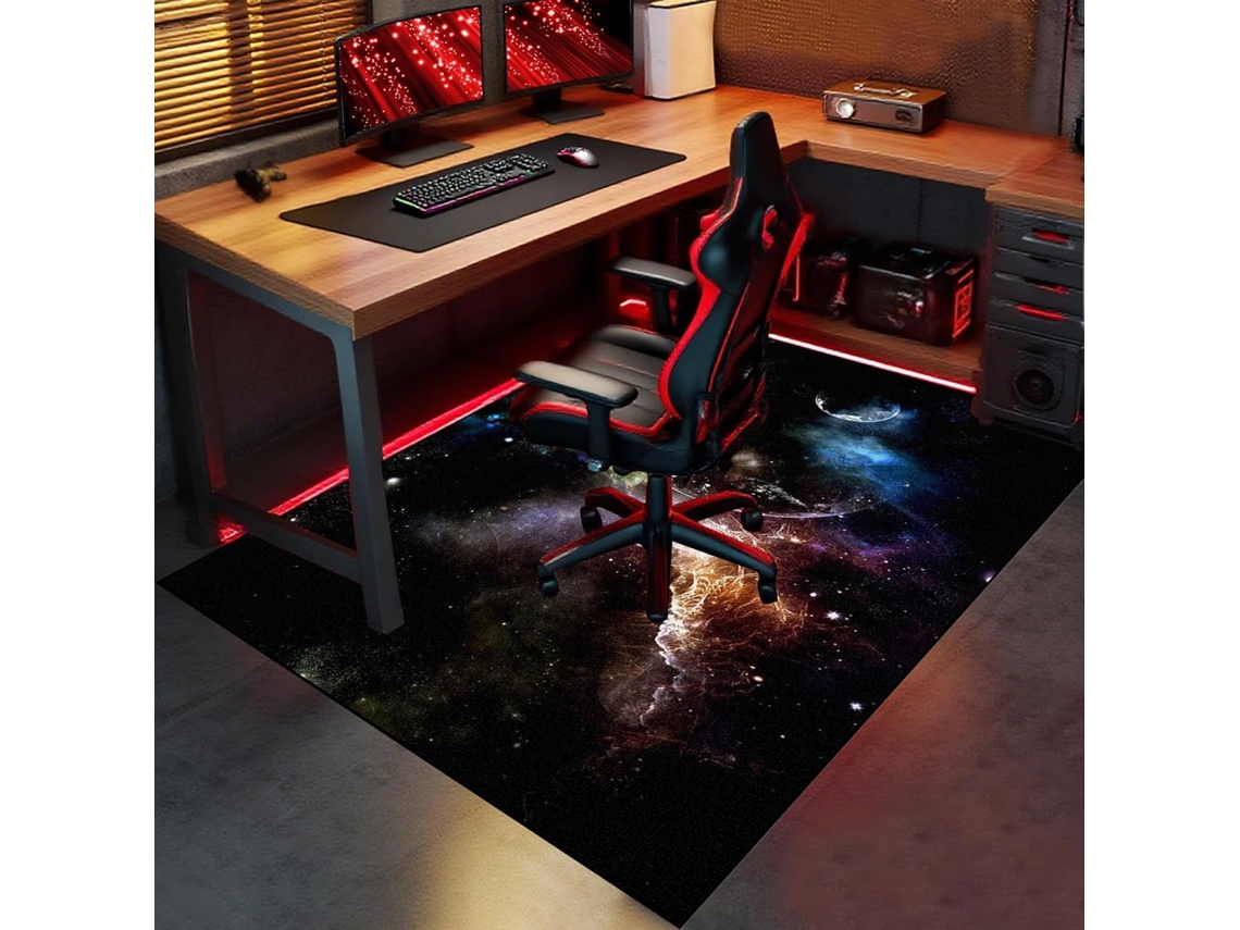 Tapete Cadeira Piso Escritório Protetor Antiderrapante 60 X 70 Cm Madeira Gamer, Escritório, Madeira,