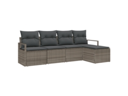 Conjunto 5 Conjunto De Jardim Ao Ar Livre Vidaxl Cinzento Vime Pe (230 X 117 X 85 Cm)