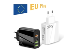 Carregador De Parede Usb Pd De 5 Portas F002 65w Com 3 Portas Usb-a 2 Portas Usb-c, Ficha Europeia.