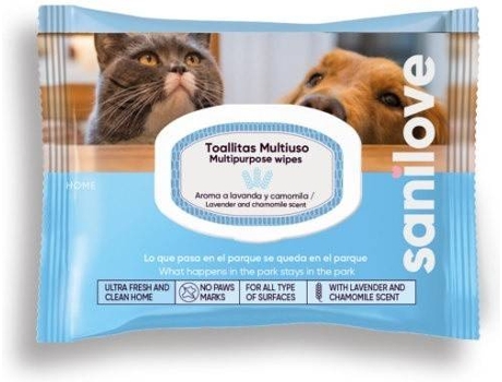 Toalhitas para Cães e Gatos  Sanilove Wipes Park Multiusos