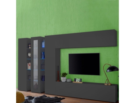 Armário de Tv Cinzento Moderno 2 Móveis de Parede Note Wide WEB FURNITURE