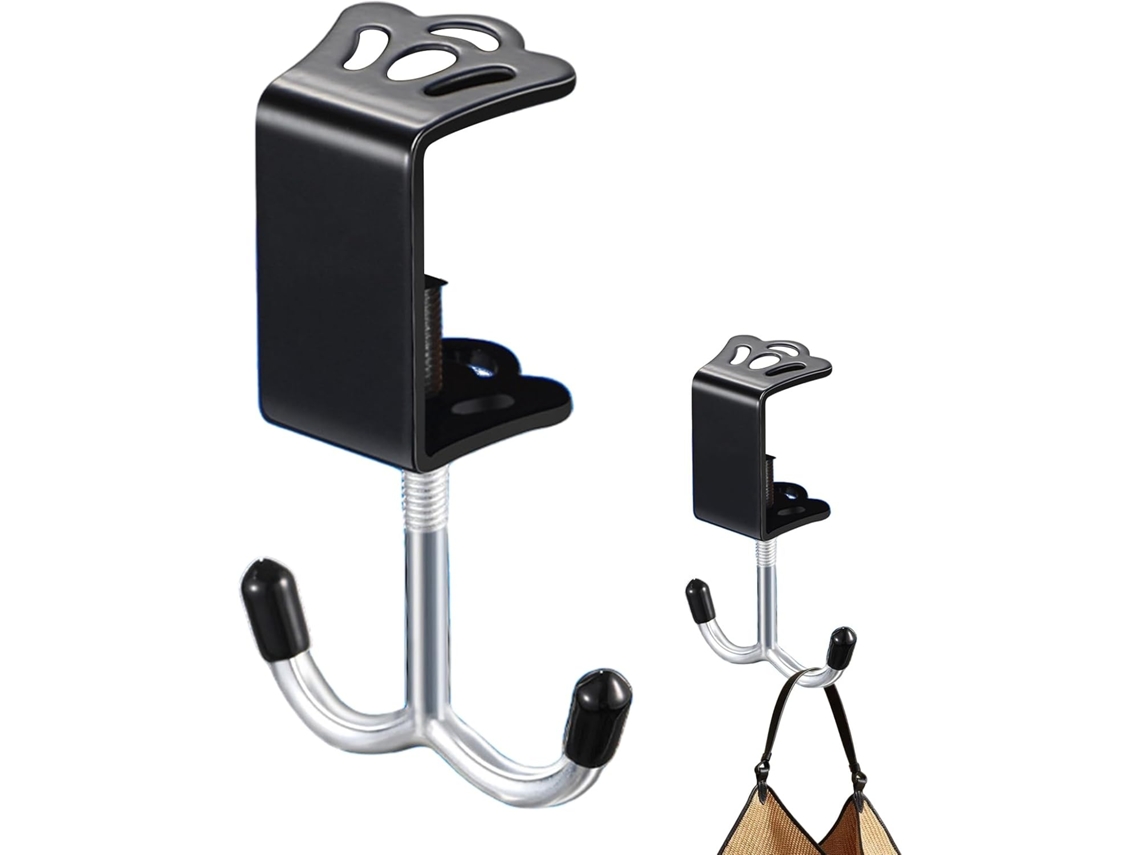 Suporte De Mesa Ajustável, Prendedor De Bolsa, Ganchos Duplos De Ferro Para Fones Ouvido Com Suporte Auxiliar, Acessório
