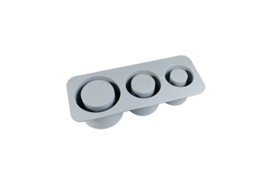 Bandeja De Cubos Gelo Silicone Para Caneca Stanley, Cinza, Antiaderente, Liberação Fácil
