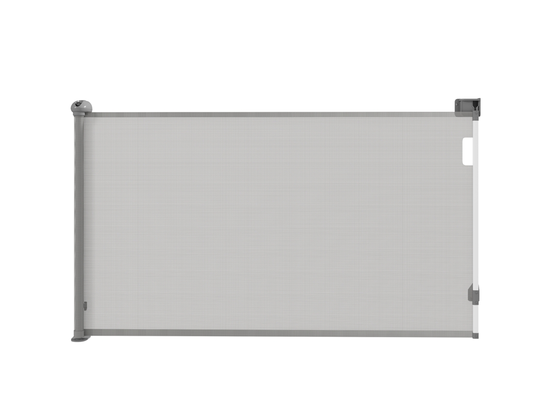 Portão Retrátil Cinza 0‑149 Cm, Trava Automática