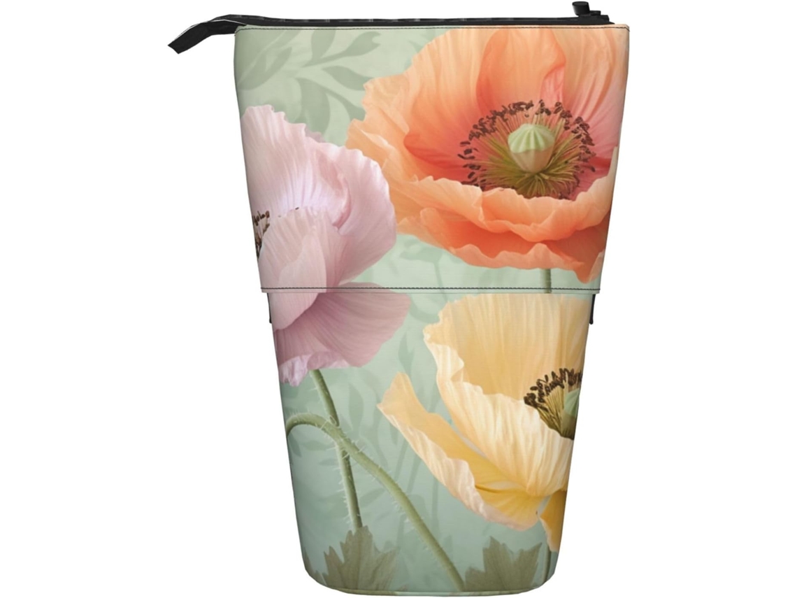 Case Trousse Crayons Télescopique Pastel Poppies Print Durable Peil Télescopique Légère Boite Crayon