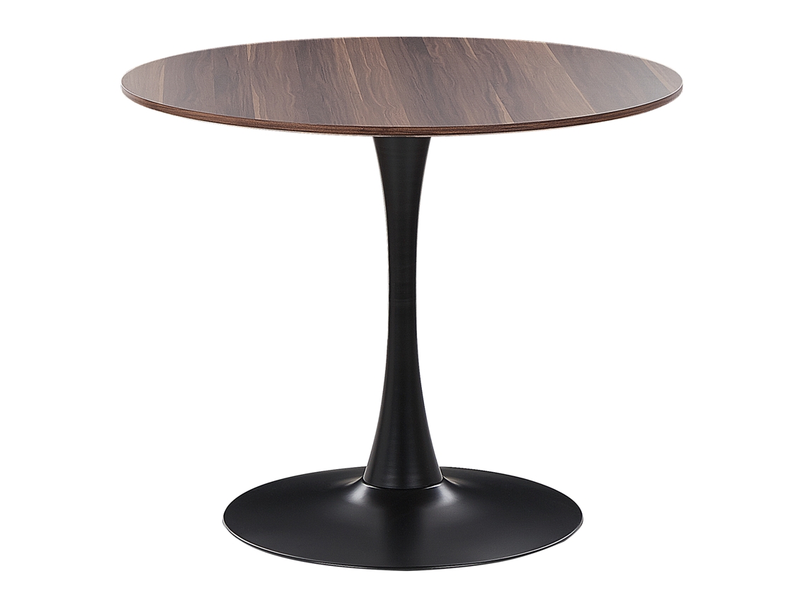 Mesa de jantar BELIANI Boca de MDF Castanho escuro 90x90x74