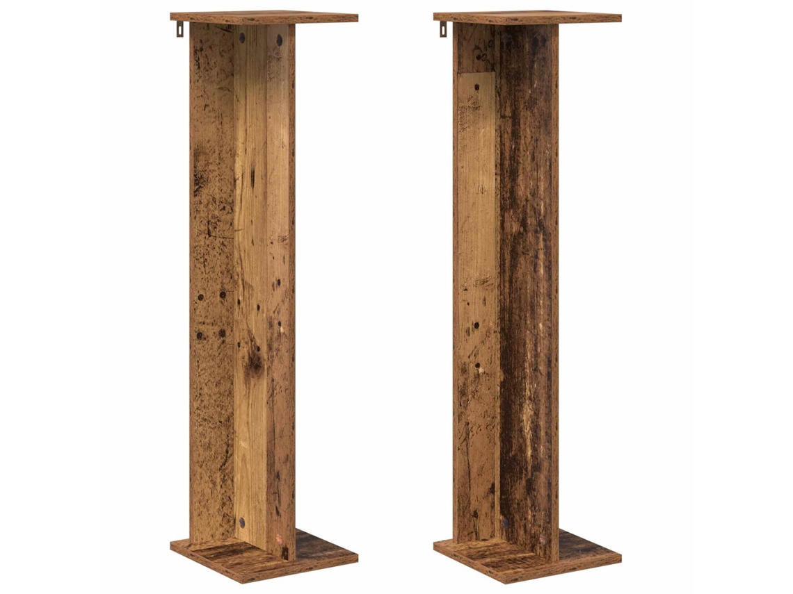Conjunto 2 Suporte Para Plantas De Interior Vidaxl Castanho Derivados De Madeira (25 X 25,5 X 100,5 Cm)