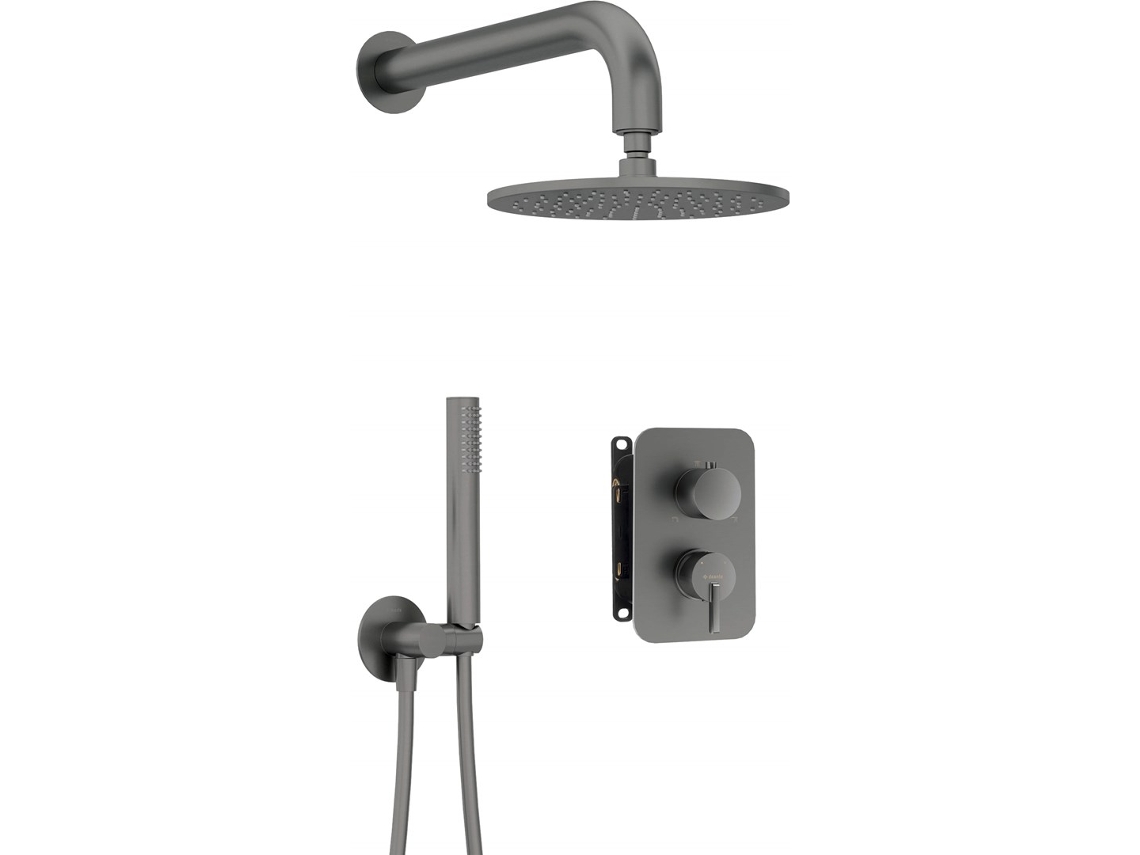 Concealed Shower Set With Mixer Box With Overhead Shower Deante