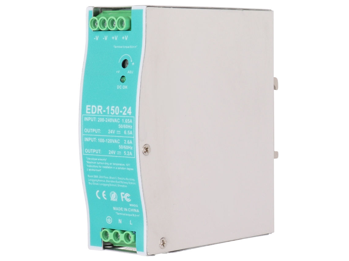Fonte de Alimentação Din Rail Conmutada 24V DC EDR15024 100-240V
