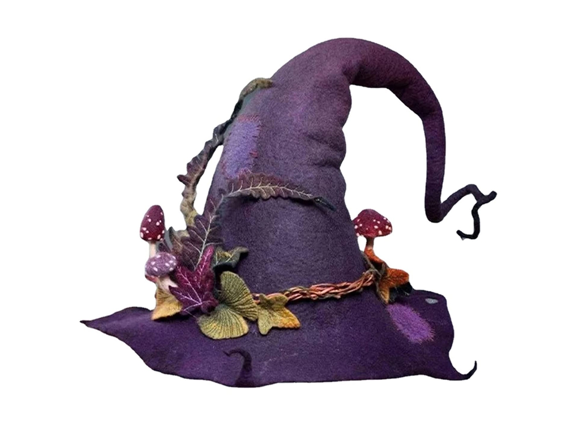 Chapéu De Bruxa E Mago Em Feltro Com Decoração De Aranha