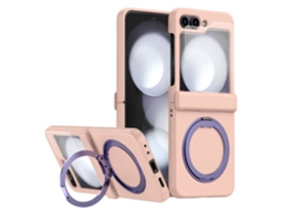 Capa Hexinyigjly Para Galaxy Z Flip 7, Com Proteção Para A Dobradiça E Suporte compatível Com Magnsafe Rosa