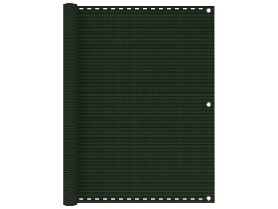 Vidaxl Tela De Varanda 120x500 Cm Pead Verde-escuro