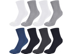 Meias com Dedos Separados, 8 Pares, para Ioga, Tamanho 40/46 AQUAFORGE