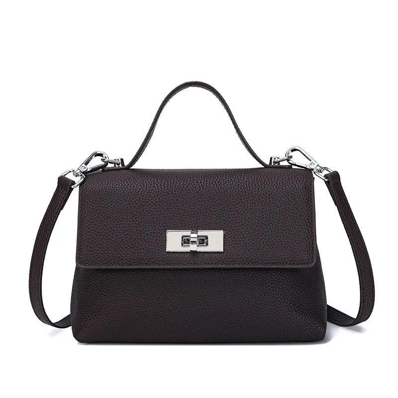(tns2211-café) Bolsa Feminina 100% Em Couro Genuíno, Modelo 2026, Nova Bolsa De Ombro Feminina Em Couro Genuíno.