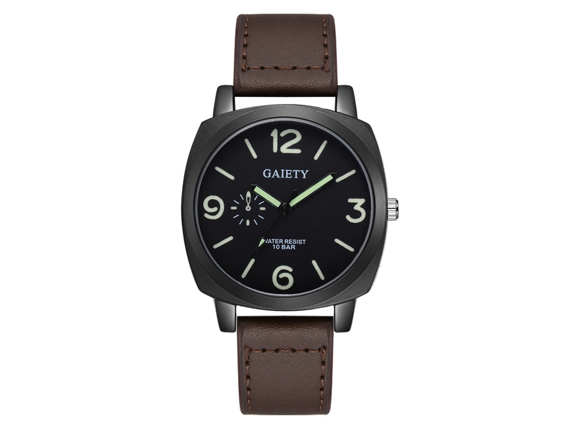 Reloj De Pulsera Analógico De Aleación Con Correa De Pu Moda Deportivo Cuarzo (marrón Oscuro)
