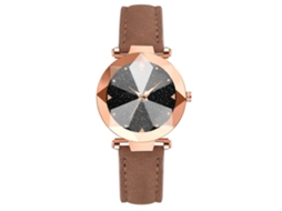 Relógio de Quartzo Feminino de Liga com Pulseira Ajustável Estilo Casual Marrom