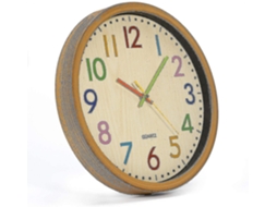 Rebe reloj de Parede Infantil 12 Polegadas, Mecanismo Silencioso, Números Coloridos, Fácil de Ler, Ideal para Crianças