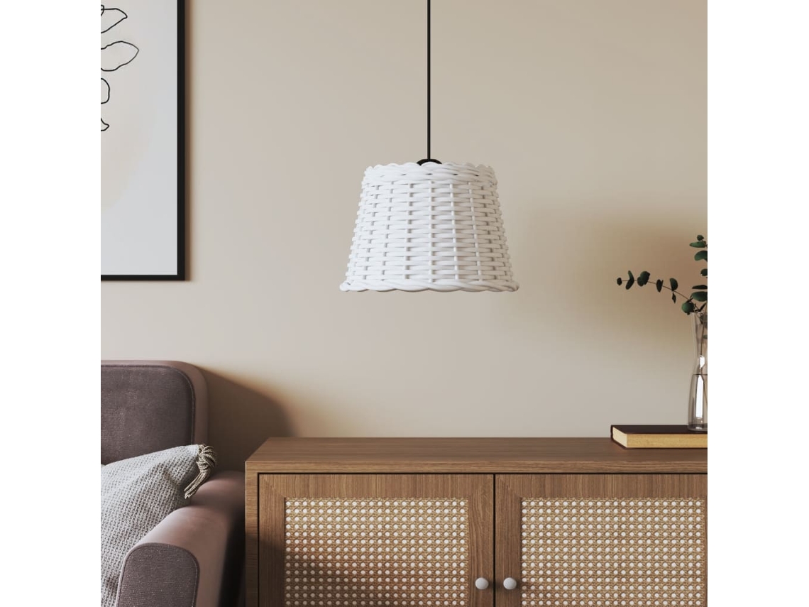 Vidaxl Abajur De Teto Ø30x20 Cm Vime Branco