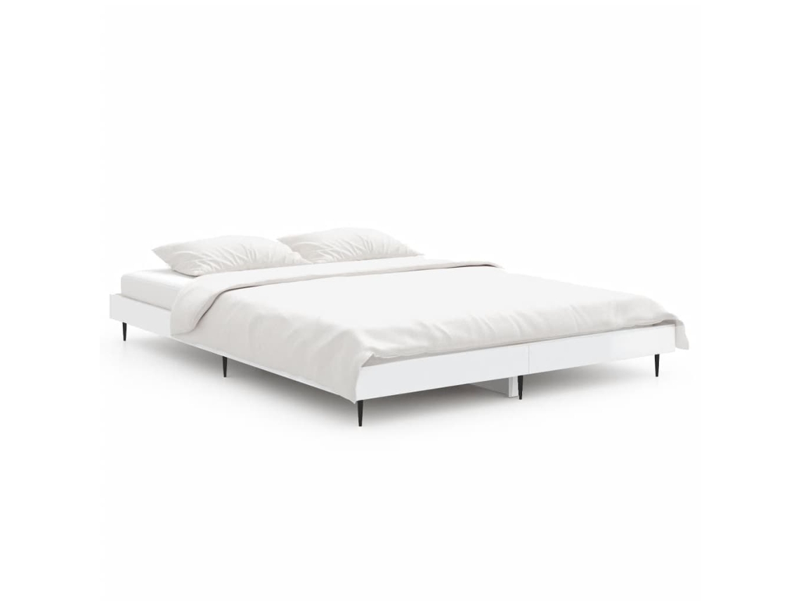 Bed Frame, Bed Frames Vidaxl Branco Madeira Processada (135 X 190 Cm)