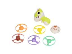 Walshlxq brinquedo de Giróscopo com Luz Led Dinossauro Cartoony Colorido Interativo Educativo Lançador de Disco Volador Verde
