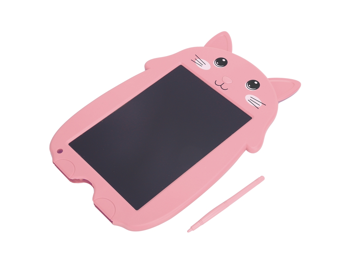 Speedy-tablet Lcd De Escrita 9 Polegadas Gato Cartoon Com Trava Anti-exclusão Para Crianças Rosa