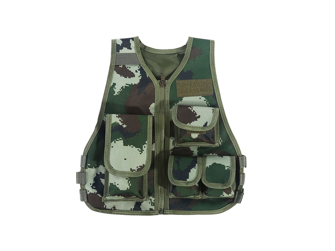 Colete camuflado para crianças para jogos de combate e caça ao ar livre (camuflagem da selva tamanho L) S/MARCA