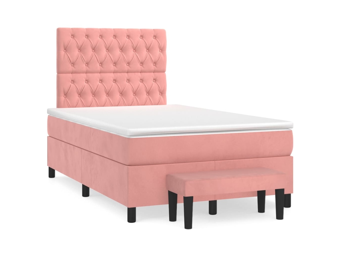 Box Spring Bed, Box Spring Beds Vidaxl Cor-de-rosa Veludo (120 X 200 Cm)