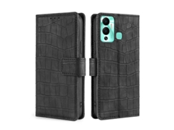 Capa De Celular Em Couro Com Fecho Magnético E Textura De Crocodilo Para Infinix Hot 12 Play