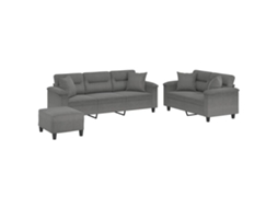 Sofa Set, Sofa Sets Vidaxl Cinzento-acastanhado Microfibra (n/a)