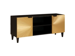 Vidaxl Gabinete Para Tv Preto E Ouro 105 X 33 X 46 Cm
