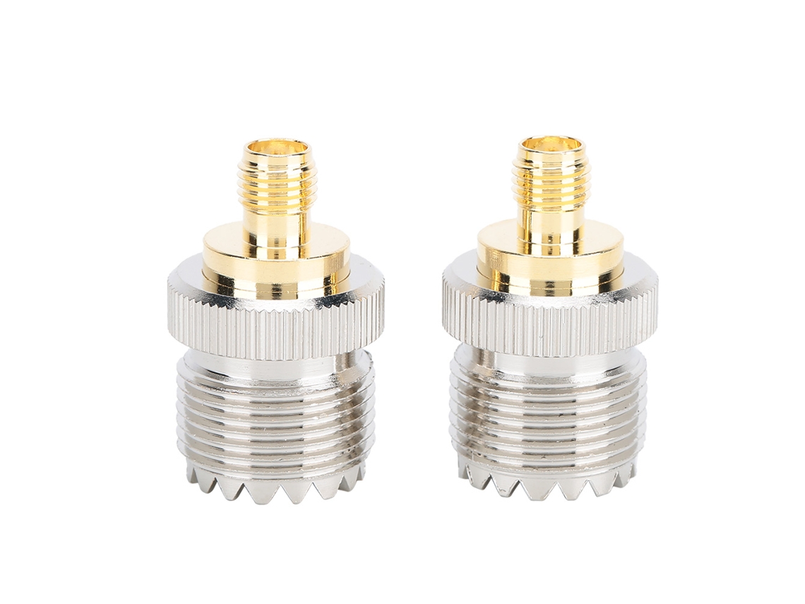 Mali 2pcs Adaptador Sma Fêmea para Uhf Fêmea Conector de Latão 50 Ohm para Antenas